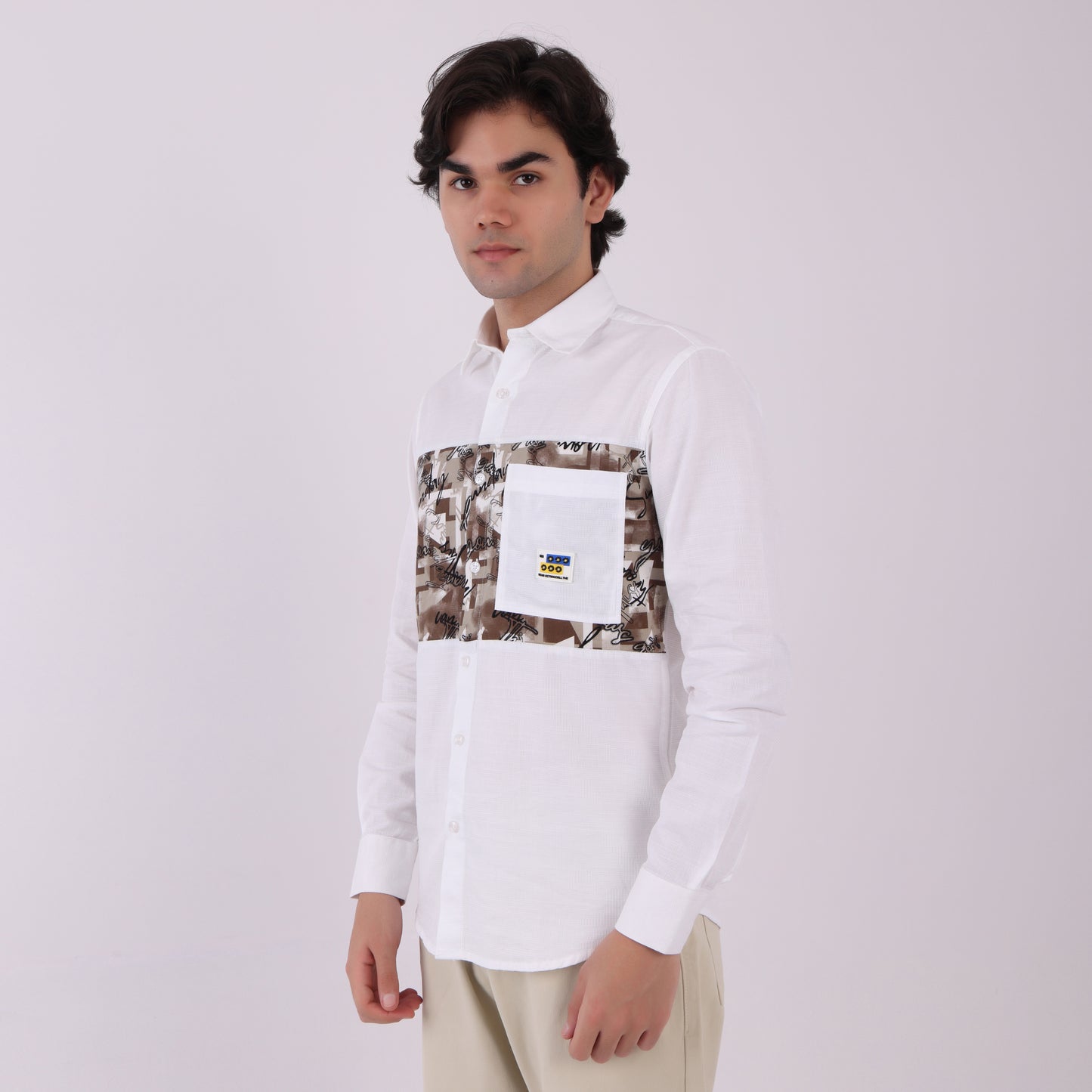 Lionies Urban Patch Panel Shirt – White Camo Edition