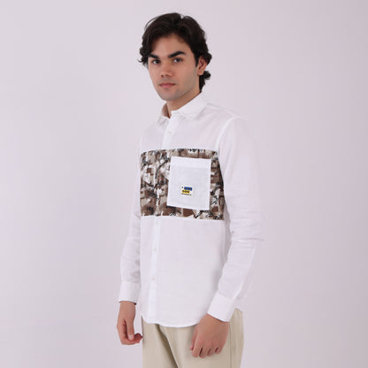 Lionies Urban Patch Panel Shirt – White Camo Edition