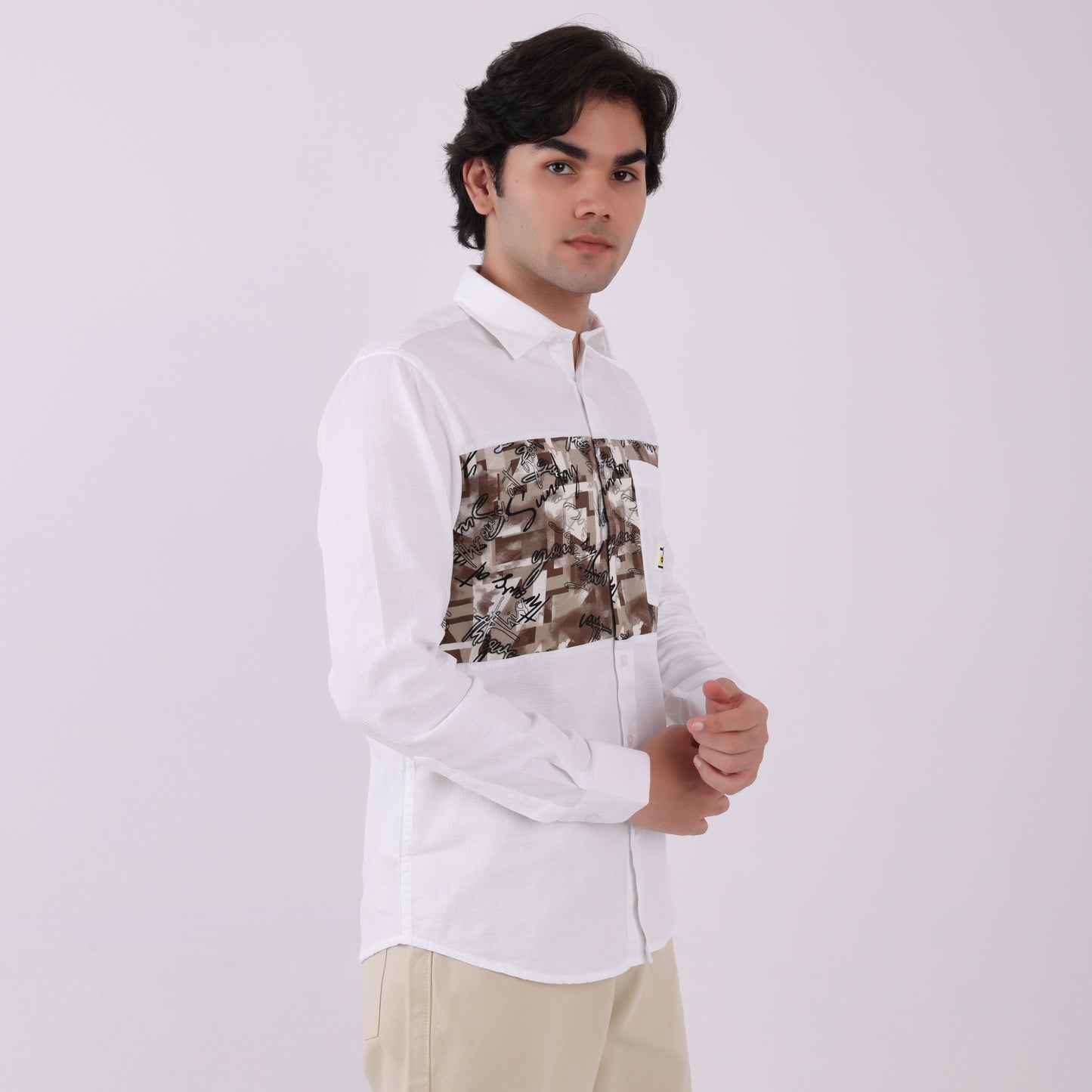 Lionies Urban Patch Panel Shirt – White Camo Edition