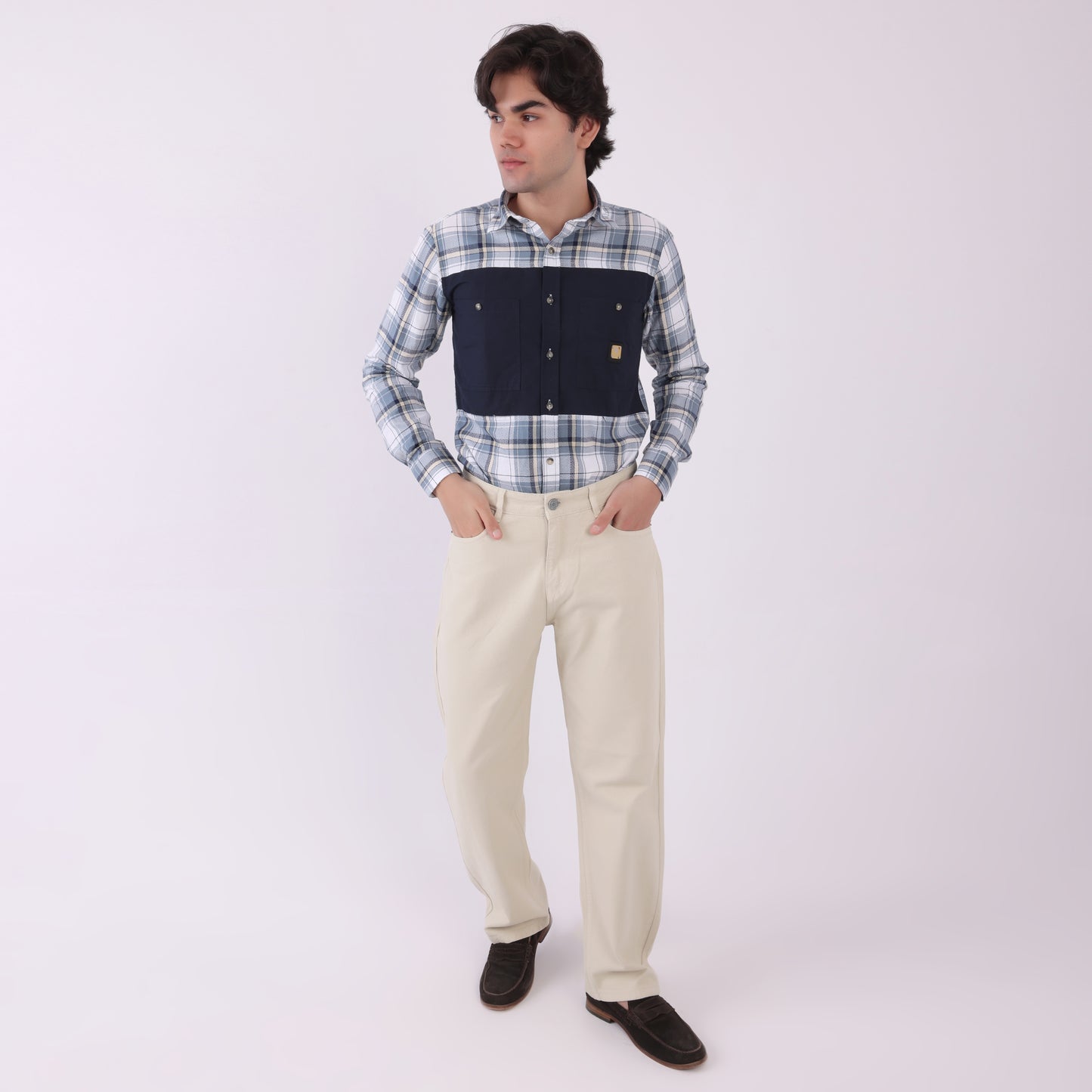 Lionies Men’s Classic Fit Beige Cotton Trousers – Casual & Formal Wear