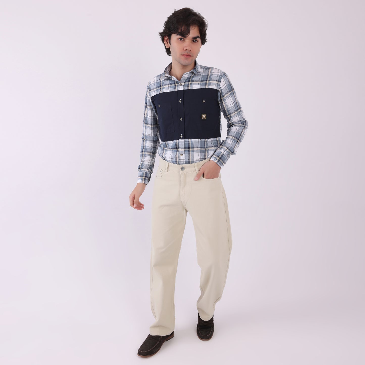 Lionies Men’s Classic Fit Beige Cotton Trousers – Casual & Formal Wear