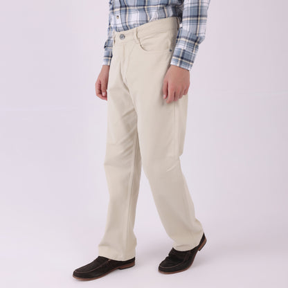 Lionies Men’s Classic Fit Beige Cotton Trousers – Casual & Formal Wear