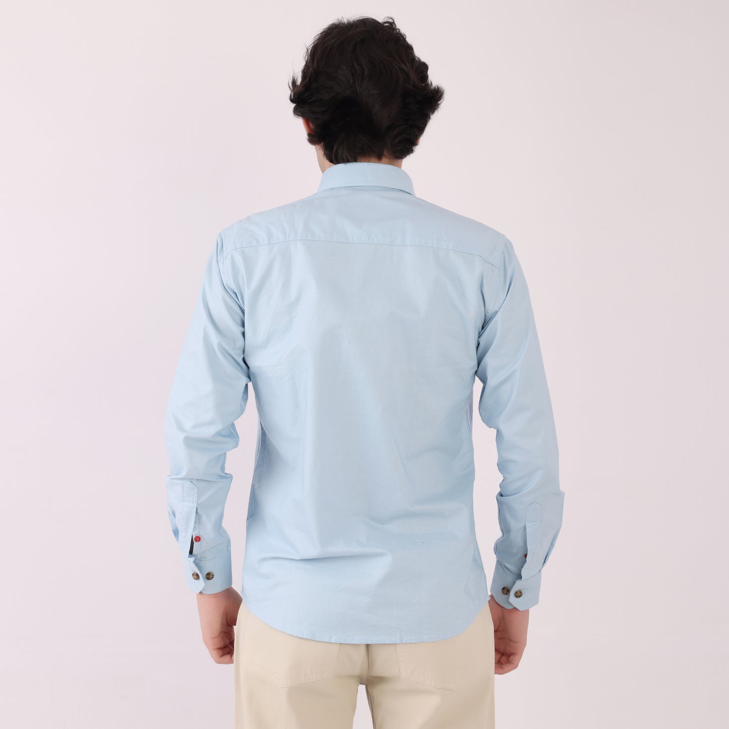 Lionies Dual Pocket Panel Shirt –Sky Blue & White Statement