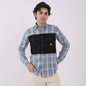 Lionies Men's Dual Tone Checkered Shirt – Grey & Black Panel Casual Wear