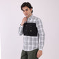 Lionies Men's Urban Check Shirt with Contrast Pocket Panel – Black & Grey