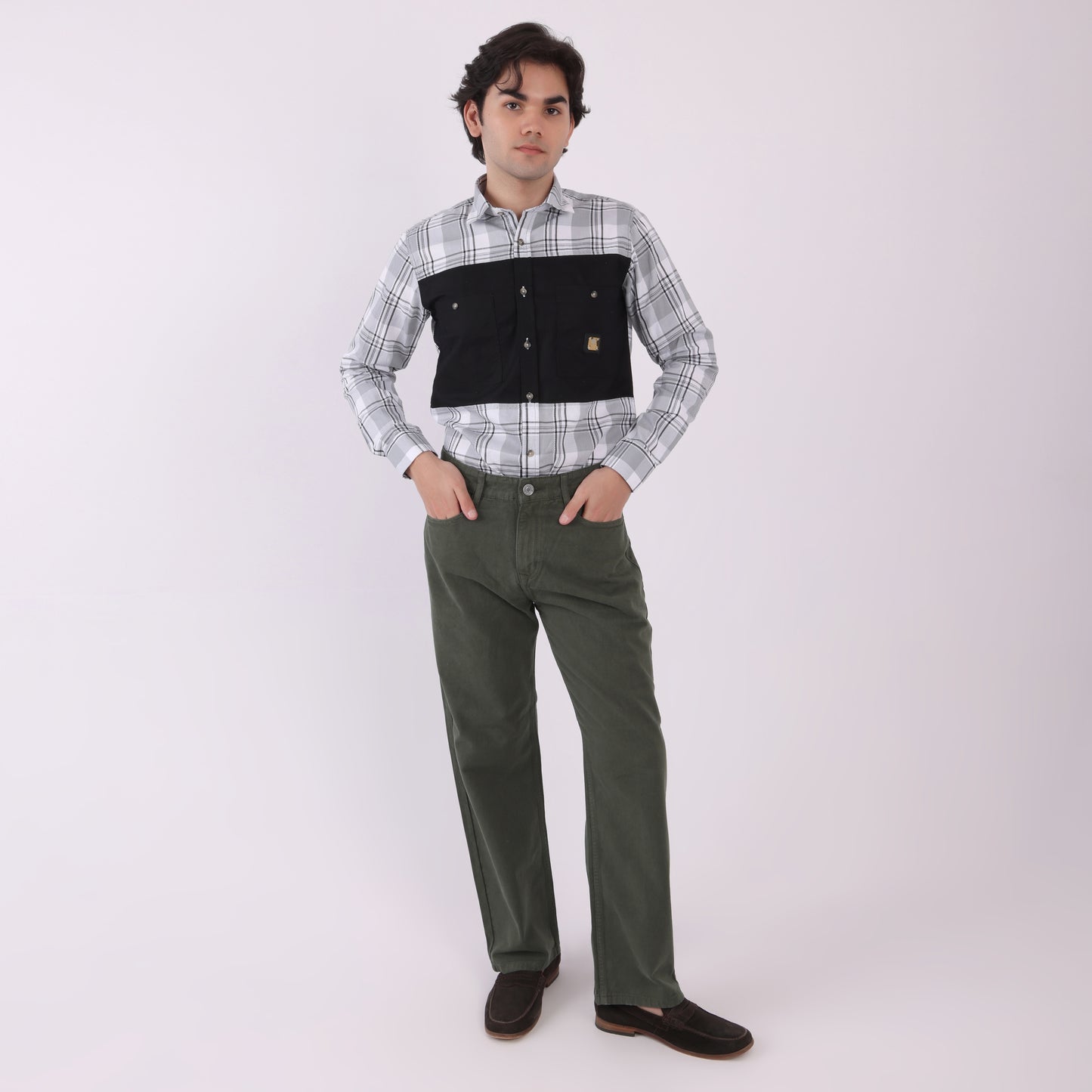 Lionies Men's Olive Green Cotton Casual Trousers – Comfort Fit