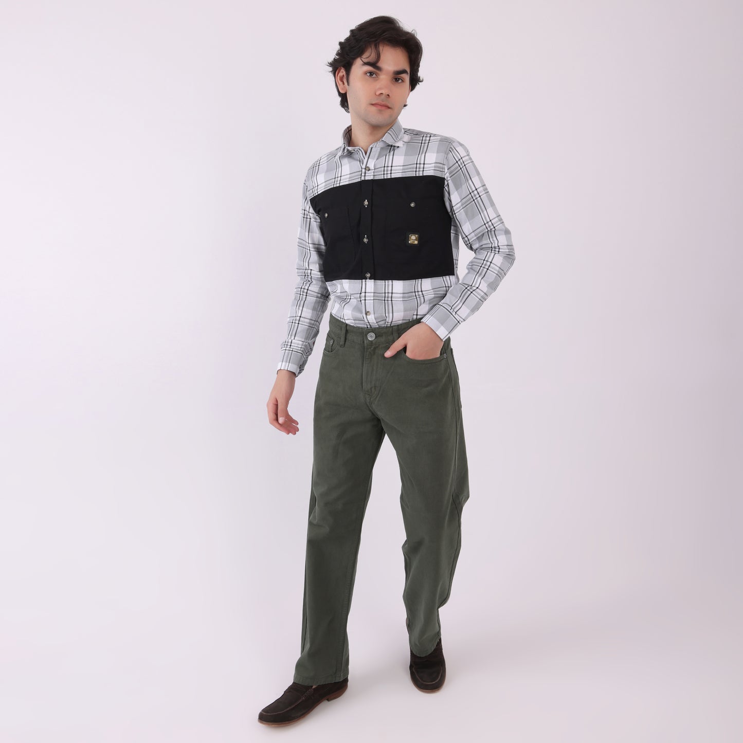 Lionies Men's Olive Green Cotton Casual Trousers – Comfort Fit