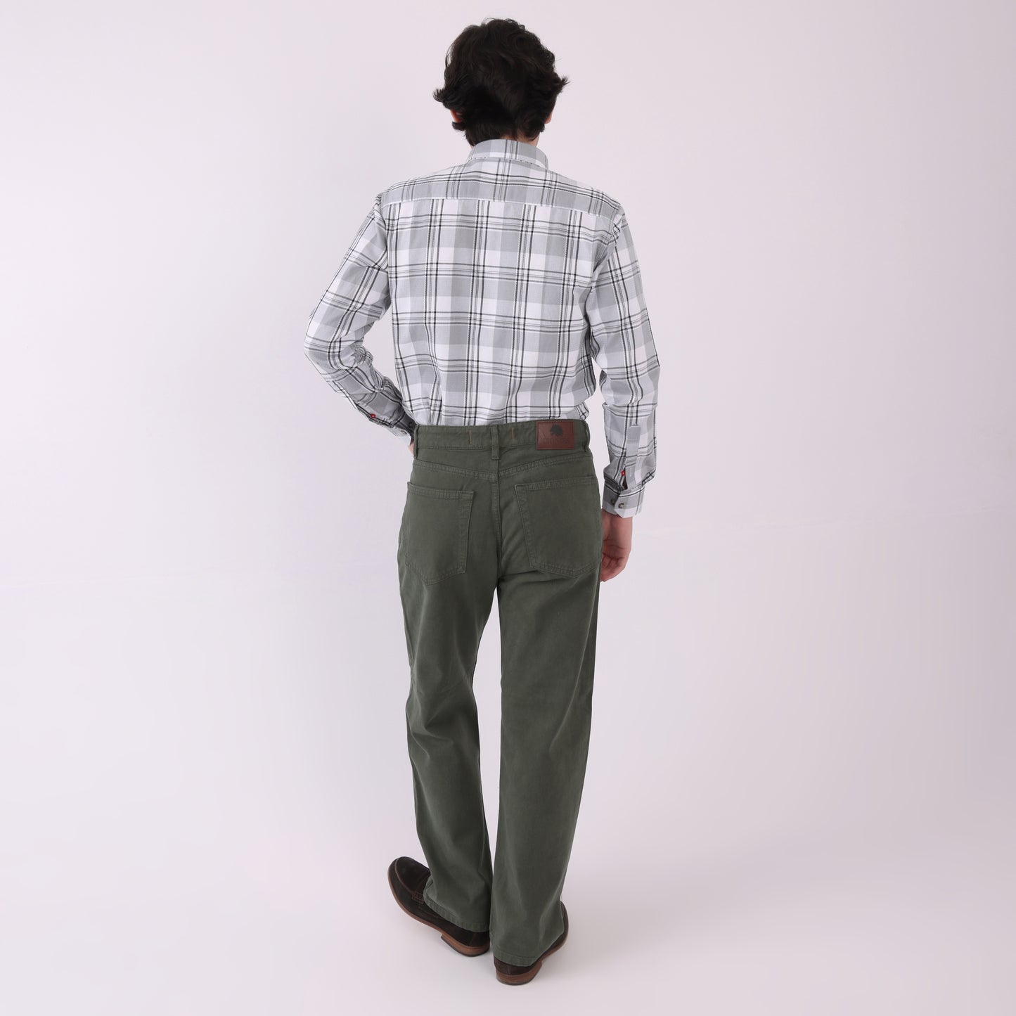 Lionies Men's Olive Green Cotton Casual Trousers – Comfort Fit