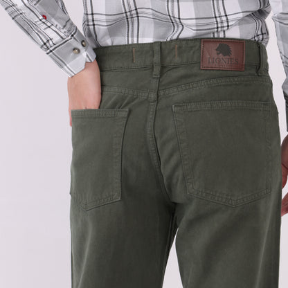 Lionies Men's Olive Green Cotton Casual Trousers – Comfort Fit