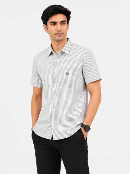 Lionies Classic Grey Striped Casual Shirt