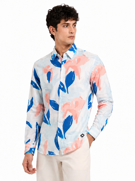 Stylish Abstract Print Slim Fit Shirt for Men