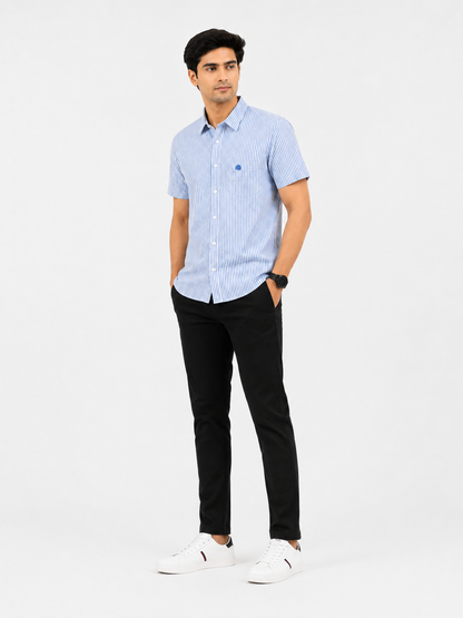 Lionies Men’s Blue Striped Premium Casual Shirt