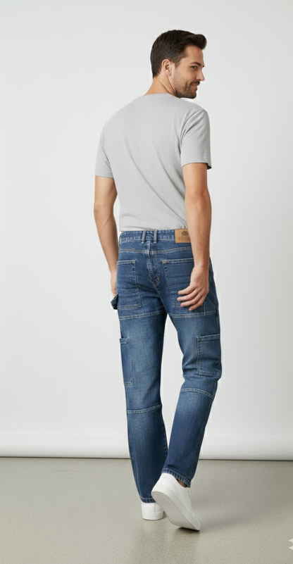 LIONIES Relaxed Fit Cargo Style Jeans for Men