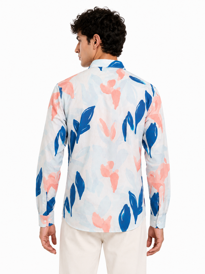 Stylish Abstract Print Slim Fit Shirt for Men