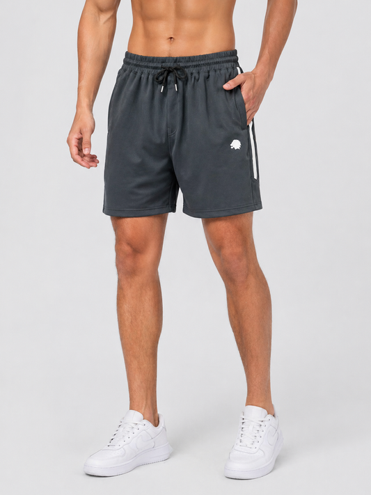 LIONIES Dark Grey Shorts for Men – Trendy Stripe Design & Everyday Comfort Wear