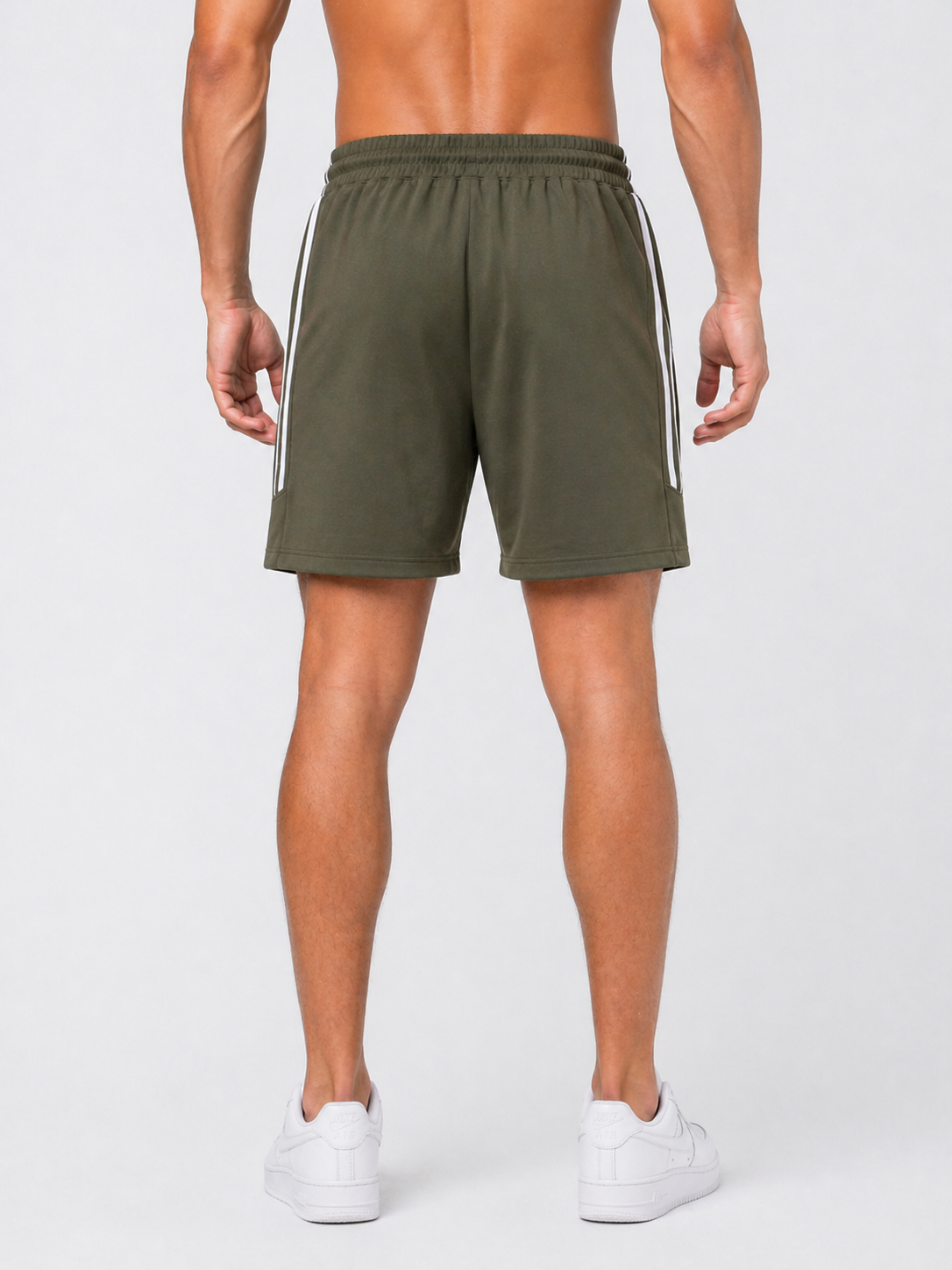 Lionies Olive Green Shorts for Men – Trendy Stripe Design & Everyday Comfort Wear