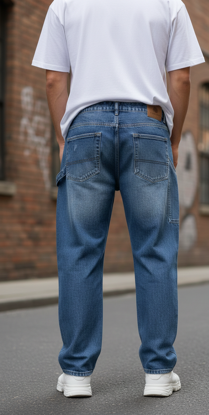 LIONIES Men’s Street Style Distressed Denim Cargo Pants