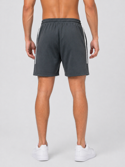 LIONIES Dark Grey Shorts for Men – Trendy Stripe Design & Everyday Comfort Wear