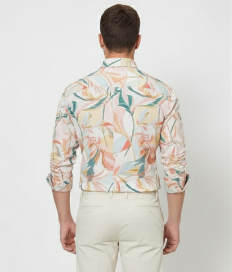 LIONIES Men’s Multicolor Tropical Leaf Printed & Stylish Summer Casual Shirt