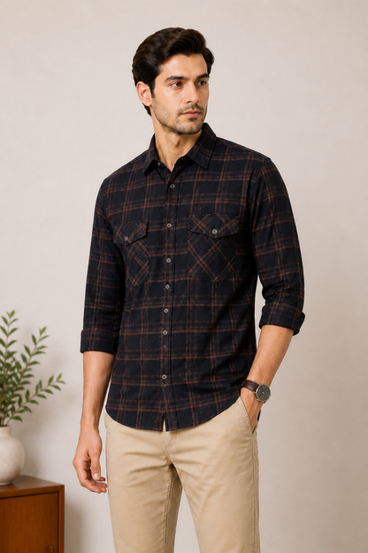 Lionies Men’s Checked Shirt – Style, Comfort & Perfect Fit