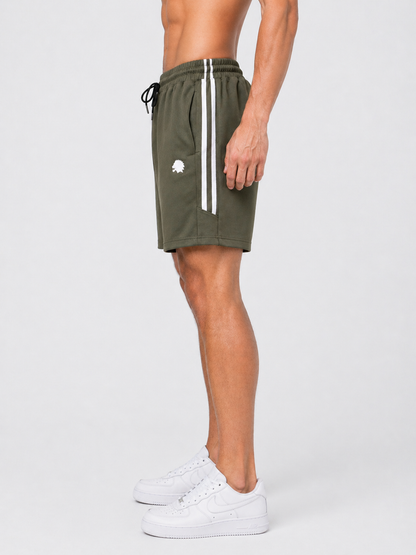 Lionies Olive Green Shorts for Men – Trendy Stripe Design & Everyday Comfort Wear