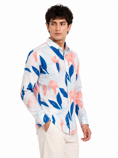 Stylish Abstract Print Slim Fit Shirt for Men
