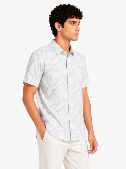 Lionies Casual Slim Fit Printed Summer Shirt for Men