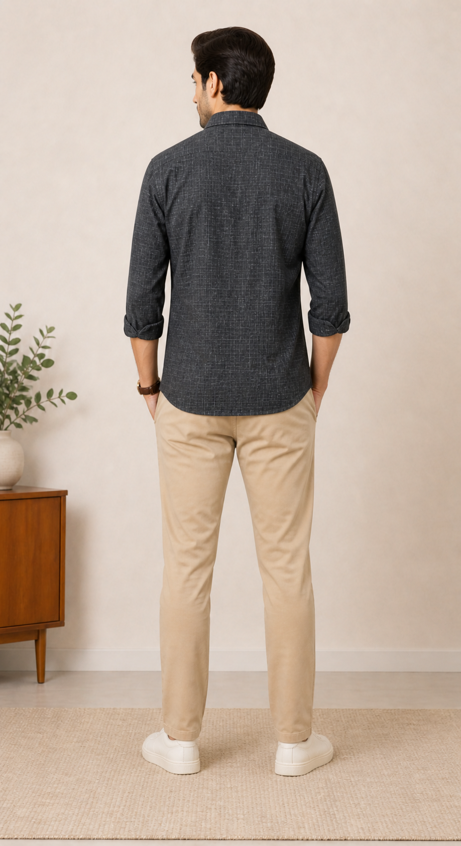 Lionies Stylish Dark Grey Shirt for Men Modern Collection