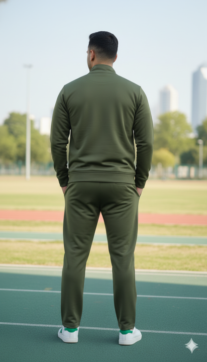 LIONIES Men’s Olive Green Tracksuit Premium Sportswear Set for Gym & Casual Wear