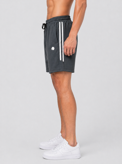 LIONIES Dark Grey Shorts for Men – Trendy Stripe Design & Everyday Comfort Wear