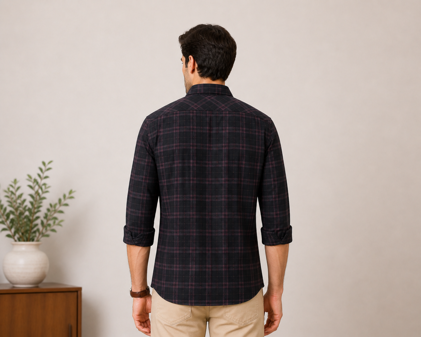 Lionies Men’s Stylish Pink Check Shirt Casual Collection