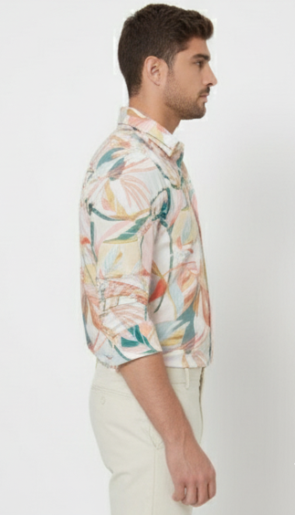 LIONIES Men’s Multicolor Tropical Leaf Printed & Stylish Summer Casual Shirt