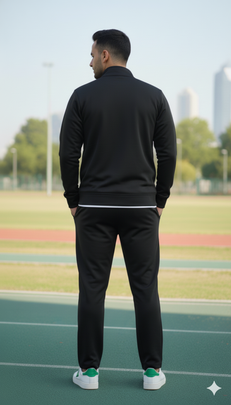 LIONIES Black Tracksuit for Men Trendy Activewear for Workout & Lifestyle