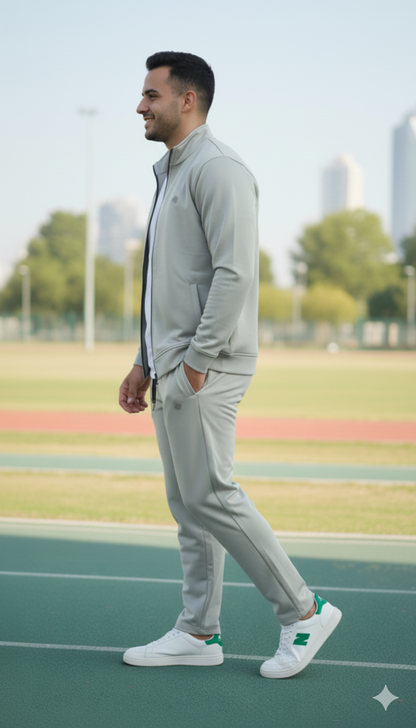 LIONIES Light Grey Men’s Track Suit Trendy Athleisure Set for All-Day Comfort