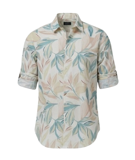 Lionies Men’s Premium Pastel Leaf Printed and Stylish Casual Summer Shirt for men