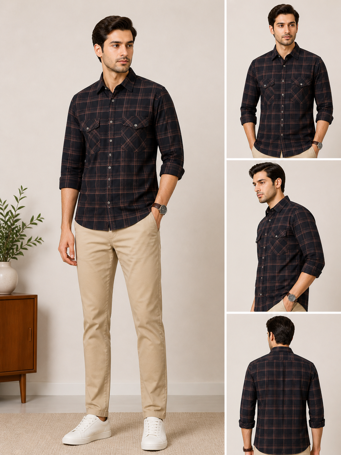 Lionies Men’s Checked Shirt – Style, Comfort & Perfect Fit