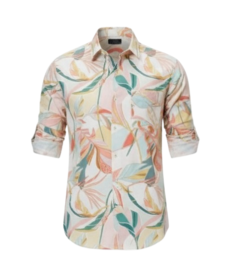 LIONIES Men’s Multicolor Tropical Leaf Printed & Stylish Summer Casual Shirt