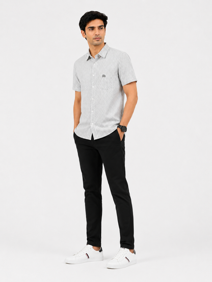 Lionies Classic Grey Striped Casual Shirt