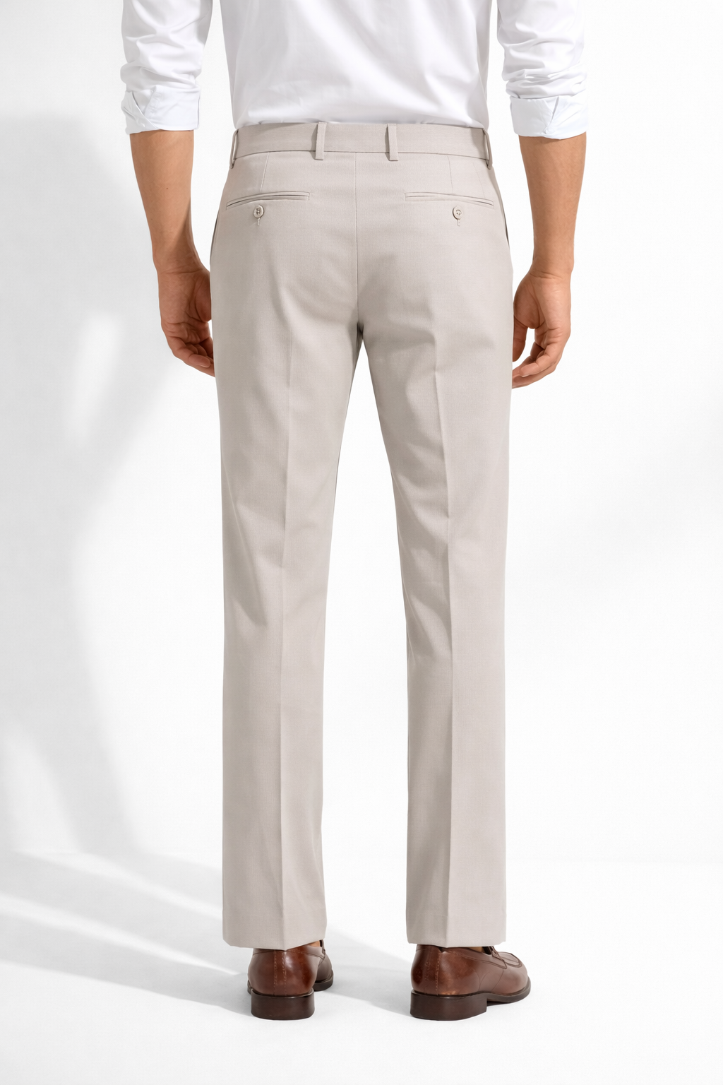 Stylish Men’s Beige Bootcut Trousers – Modern Formal Wear Collection