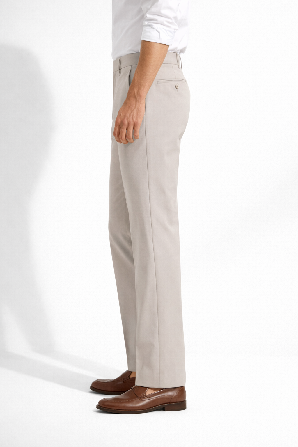 Stylish Men’s Beige Bootcut Trousers – Modern Formal Wear Collection