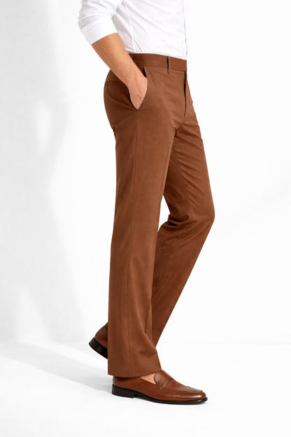 Premium Men’s Bootcut Pants Brown – Office Ready Smart Formal Wear