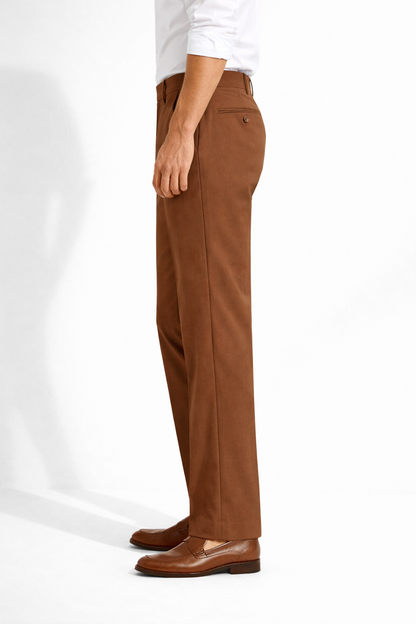Premium Men’s Bootcut Pants Brown – Office Ready Smart Formal Wear