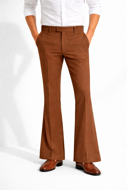 Premium Men’s Bootcut Pants Brown – Office Ready Smart Formal Wear