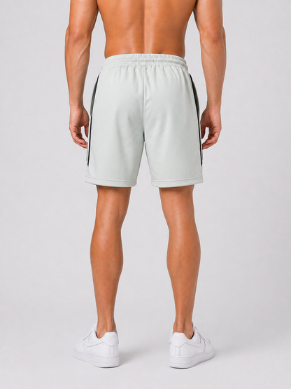 LIONIES Men’s Grey Sports Shorts with Side Stripes & Premium Comfort Fit