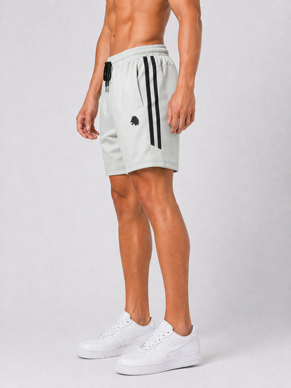 LIONIES Men’s Grey Sports Shorts with Side Stripes & Premium Comfort Fit