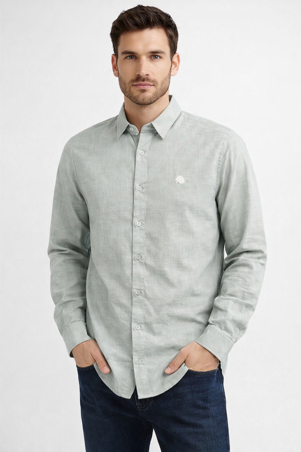 Premium Men’s Solid Green Full Sleeve Shirt