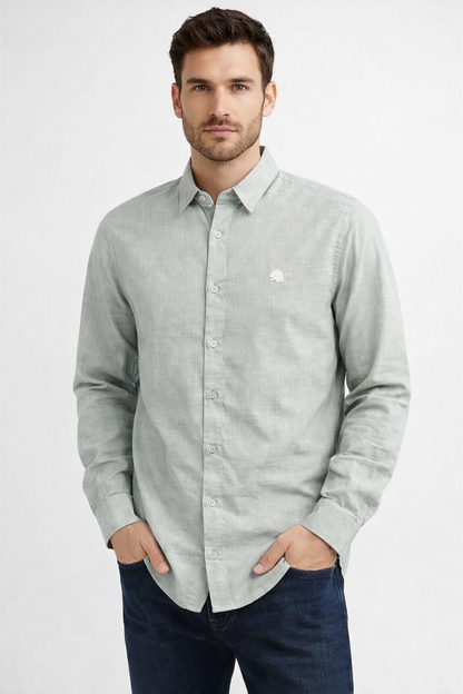 Premium Men’s Solid Green Full Sleeve Shirt