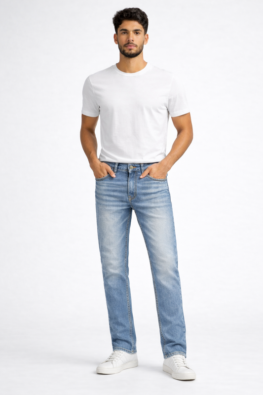 Slim Straight Light Blue Jeans for Men