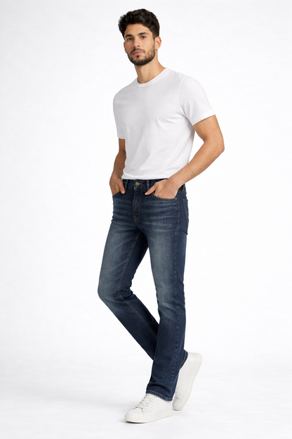 Trendy Men’s Dark Blue Regular Slim Fit Jeans