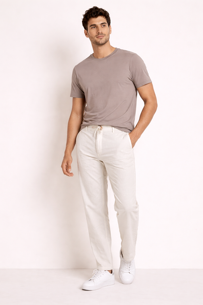 Premium Men’s Linen Pants Off White – Comfortable Casual Wear